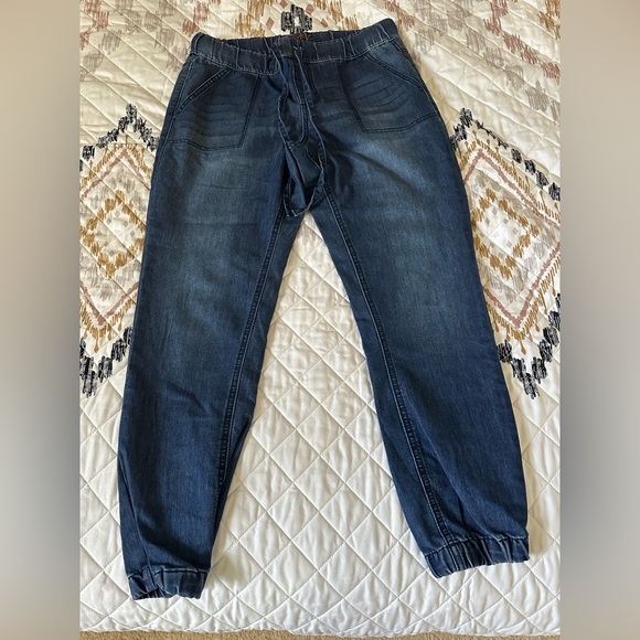 Jean Joggers for Women Denim Ripped Loose High Waisted Stretch Drawstring. Sz 10 - Picture 4 of 11